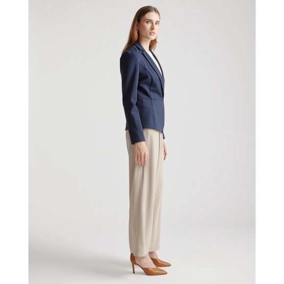 QUINCE Navy Ultra-Stretch Black Ponte Blazer NWT Size XS - Picture 6 of 13